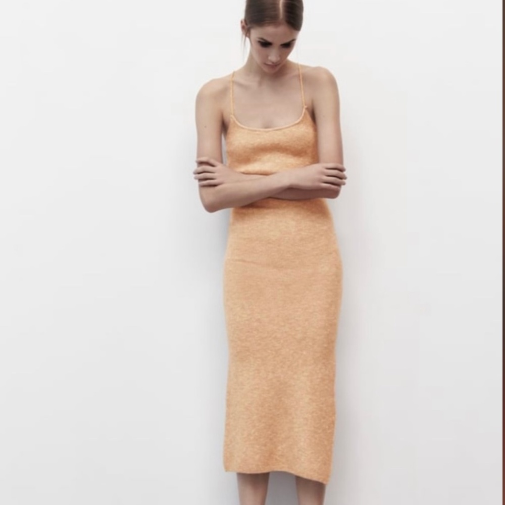 💝NWOT TikTok Viral Zara Knit Chain Dress Sz S💝